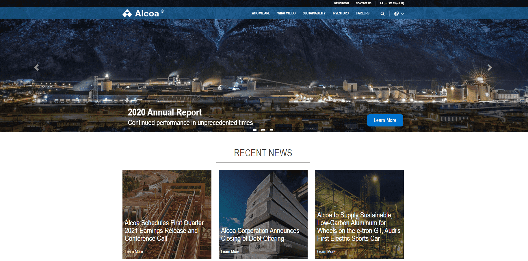 Puede obtener más información sobre la empresa en el sitio web oficial de Alcoa